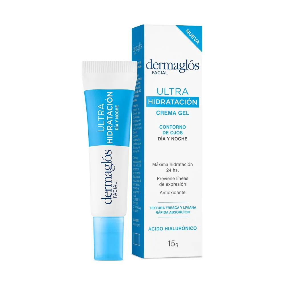 Dermaglós Contorno de Ojos Crema Gel Ultra Hidratación Con Ácido Hialurónico
