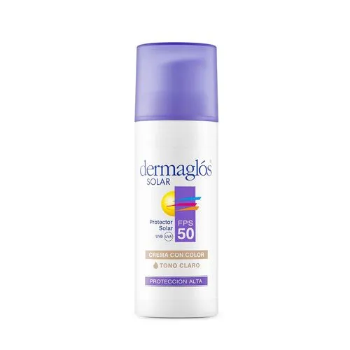 Dermaglós Protector Solar Crema Con Color Tono Claro FPS 50