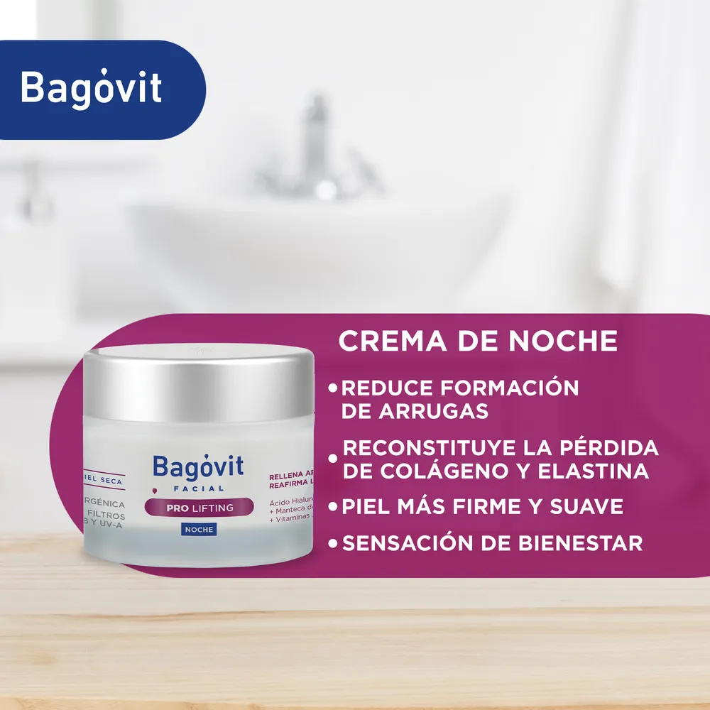 Bagóvit Crema Facial Antiarrugas Reafirmante Pro Lifting Noche Piel Seca