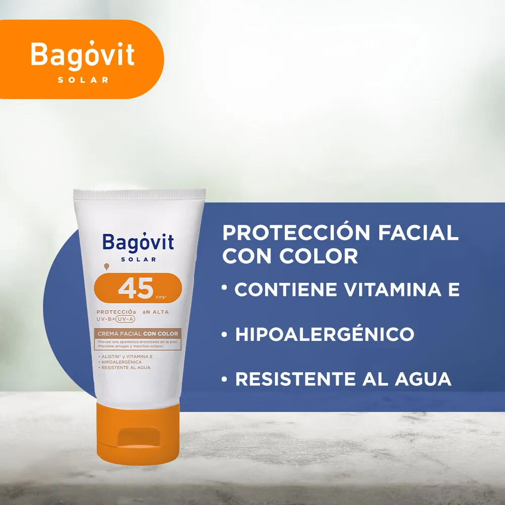 Bagóvit Protector Solar Facial Con Color FPS 45