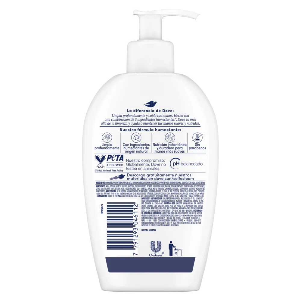 Dove Jabón Líquido Para Manos Nutrición Profunda Original