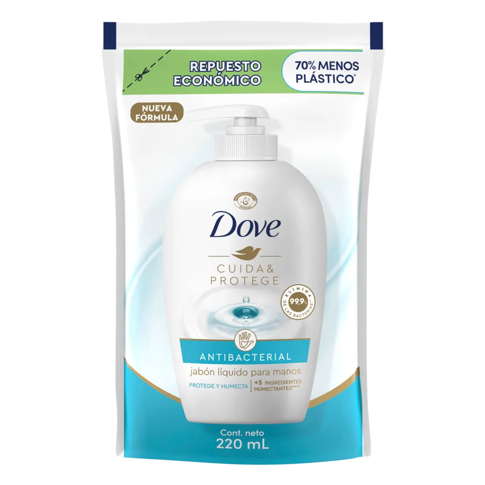 Dove Jabón Líquido Para Manos Antibacterial Cuida & Protege Recarga