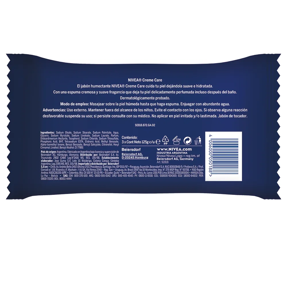 Nivea Jabón humectante NIVEA Creme Care para todo tipo de piel