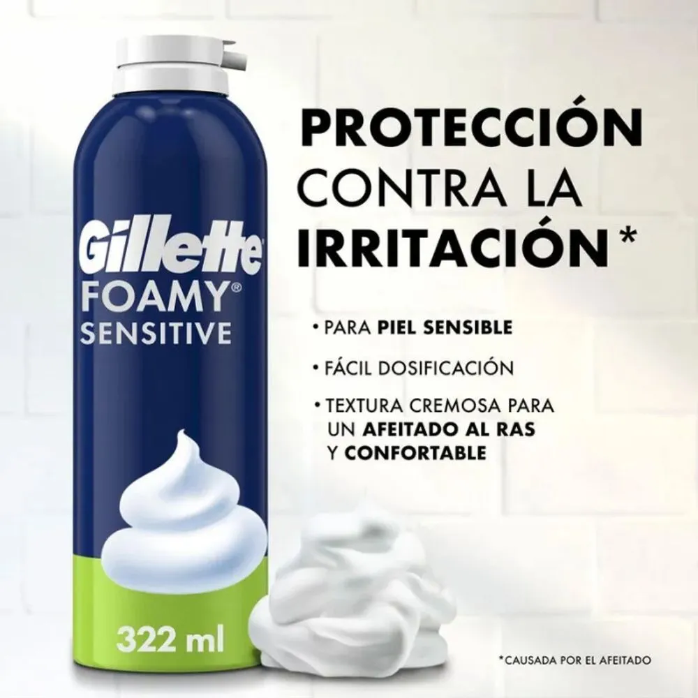 Gillette Espuma Para Afeitar Foamy Sensitive