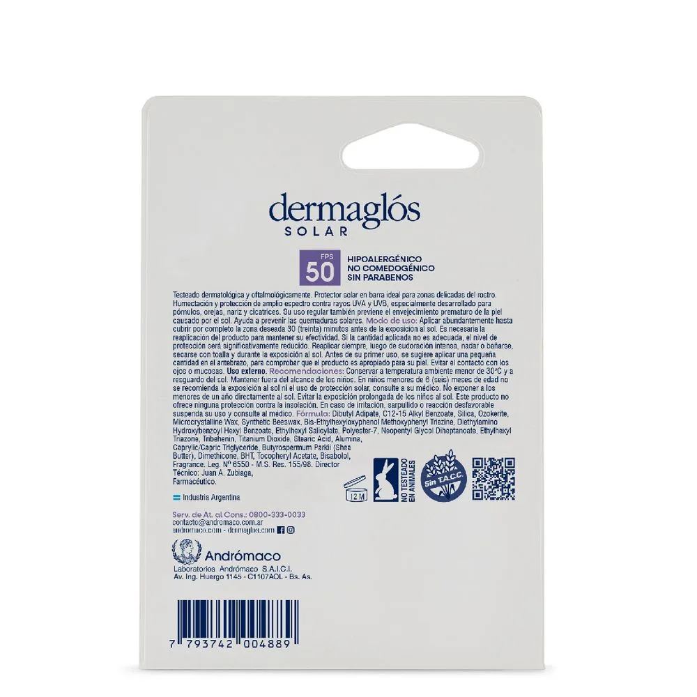 Dermaglós Barra Protectora Solar Incolora FPS 50
