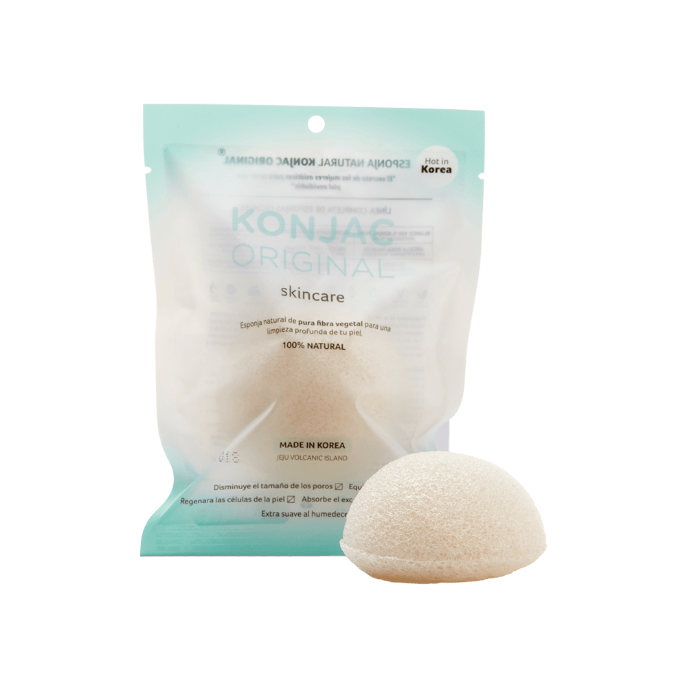 Konjac Esponja Facial Blanca Konjac Original Natural Para Todo Tipo De Piel
