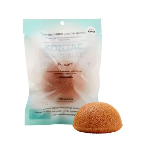 Konjac Esponja Facial con Fina Arcilla Amarilla Natural Para Piel Atópica