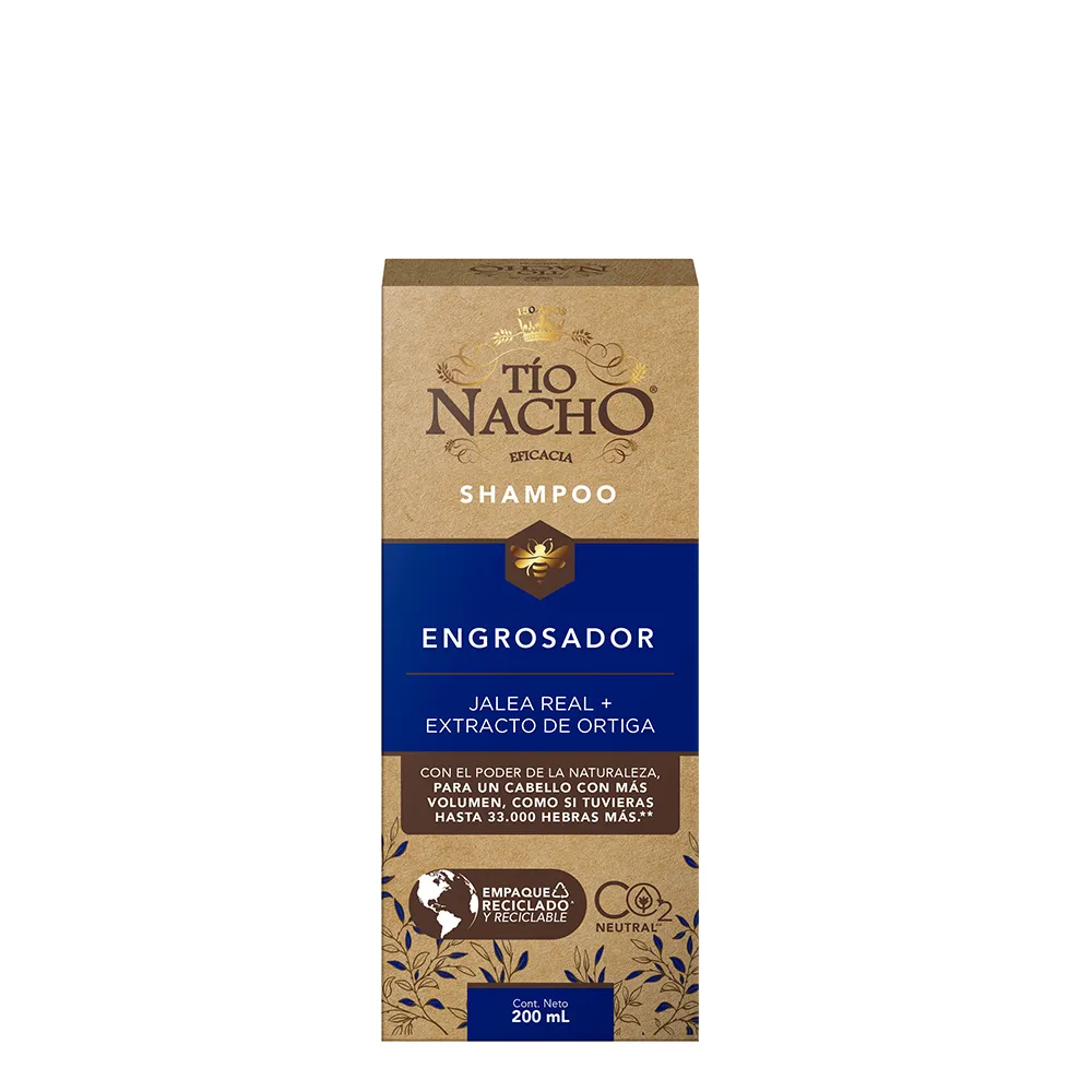 Tío Nacho Shampoo Engrosador con Jalea Real y Extracto de Ortiga