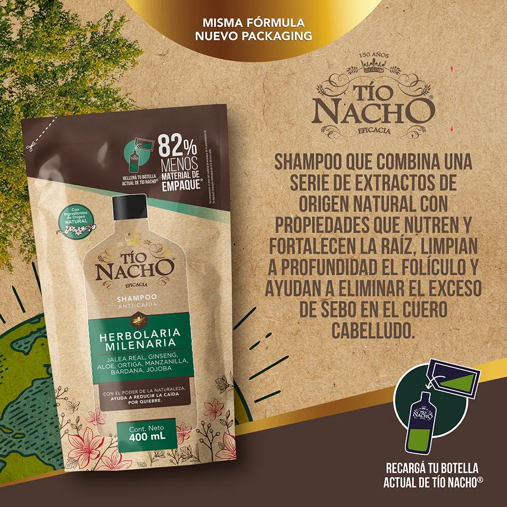 Tío Nacho Shampoo Herbolaria Milenaria Recarga