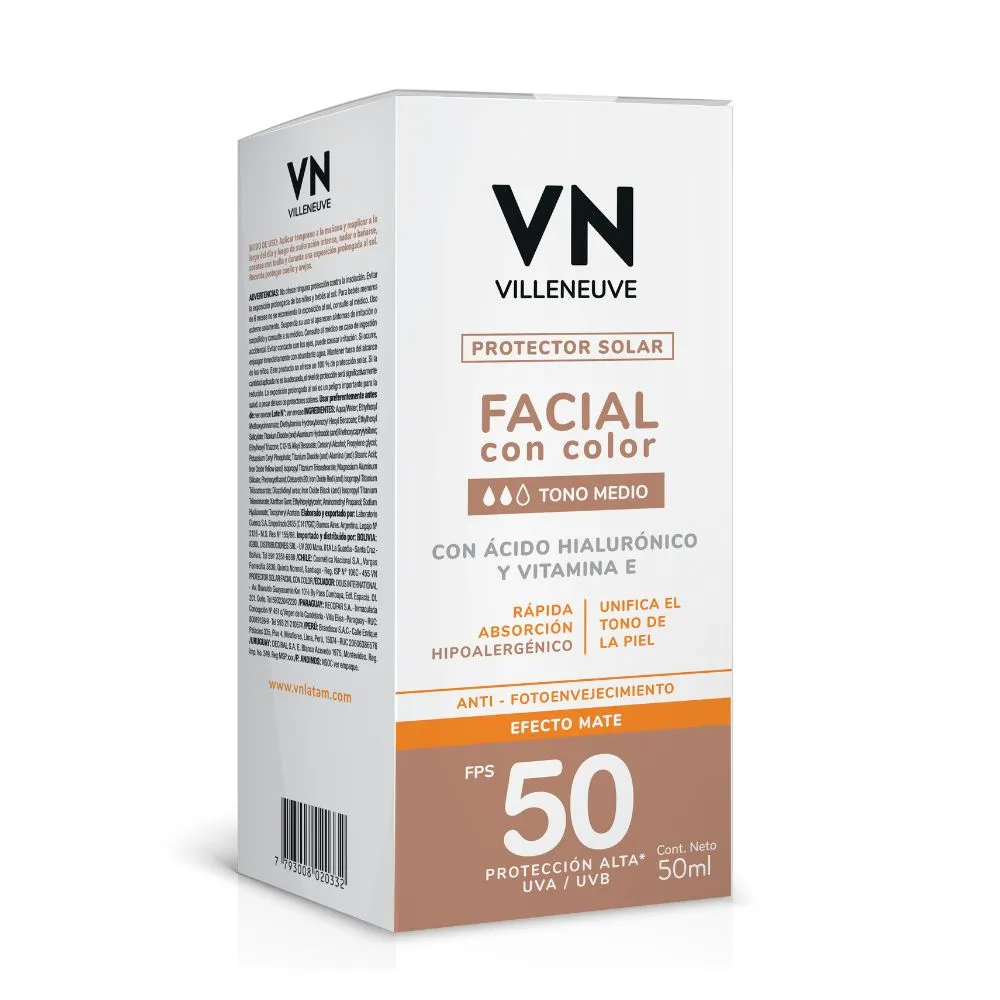 VN Protector Solar Facial Efecto Mate Tono Medio FPS 50