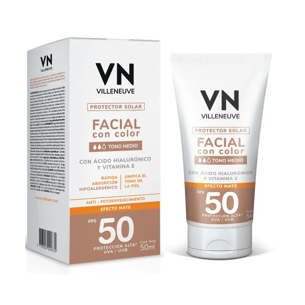 VN Protector Solar Facial Efecto Mate Tono Medio FPS 50