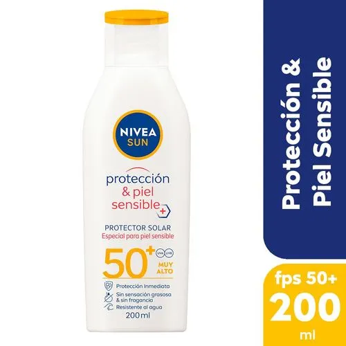 Nivea Protector Solar Protección y Piel Sensible FPS 50 Resistente Al Agua