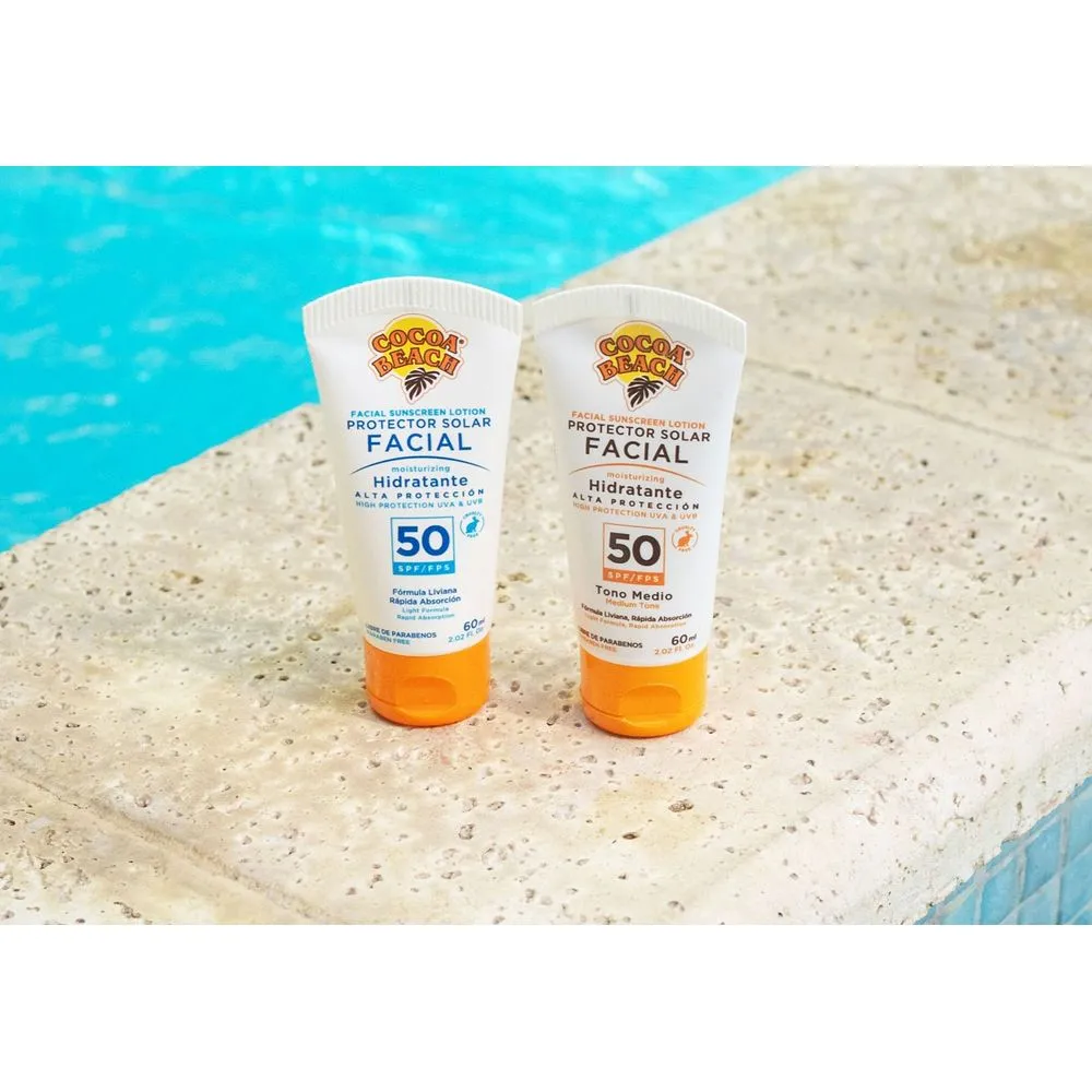 Cocoa Beach Protector Solar Facial Hidratante Tono Medio FPS 50