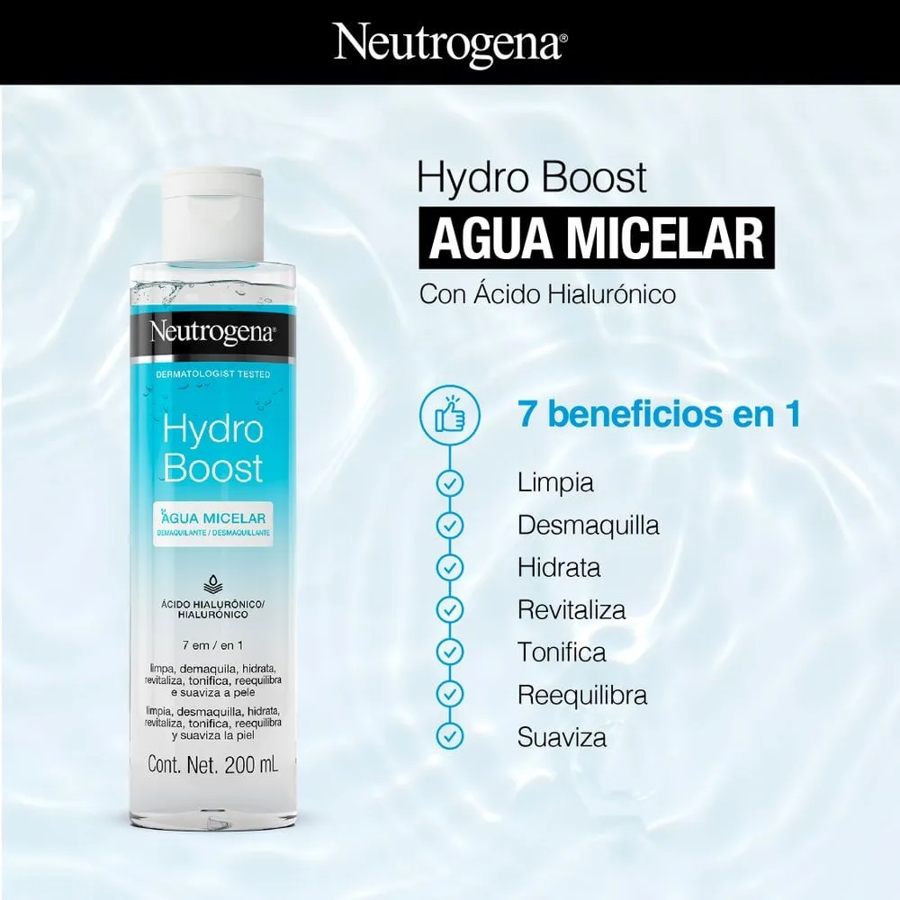 Neutrogena Agua Micelar Desmaquillante Ácido Hialurónico Hydro Boost