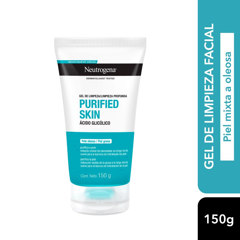 Neutrogena Gel de Limpieza Facial Purified Skin Con Ácido Glicólico
