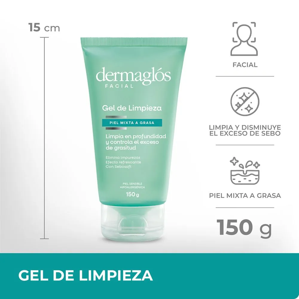 Dermaglós Gel De Limpieza Facial Purificante Piel Mixta a Grasa