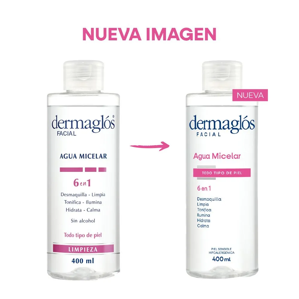 Dermaglós Agua Micelar Limpieza Facial 6 en 1 Para Todo Tipo De Piel
