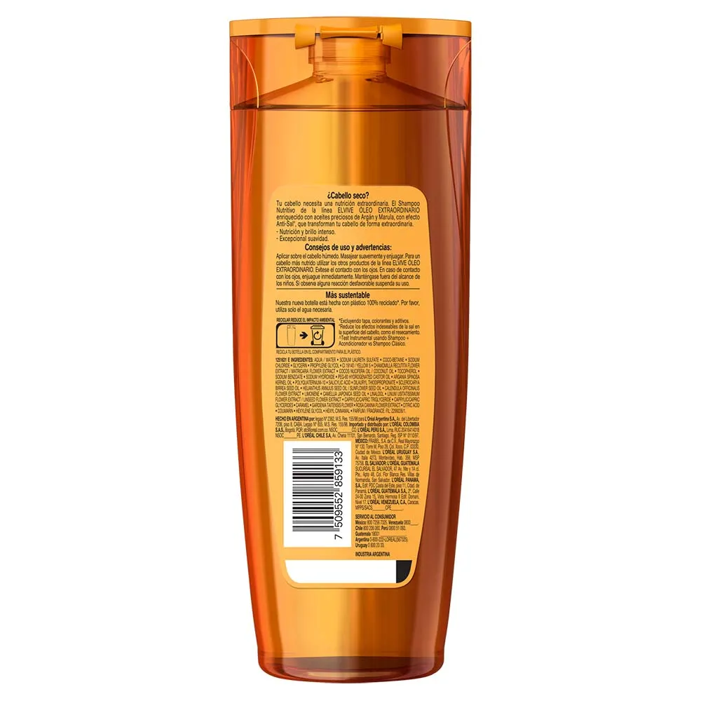 Elvive Shampoo Oleo Extraordinario Nutricion Universal
