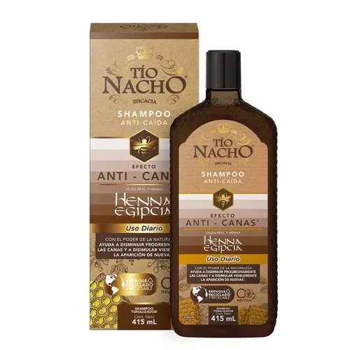Tío Nacho Shampoo Anti-Canas Con Henna Egipcia
