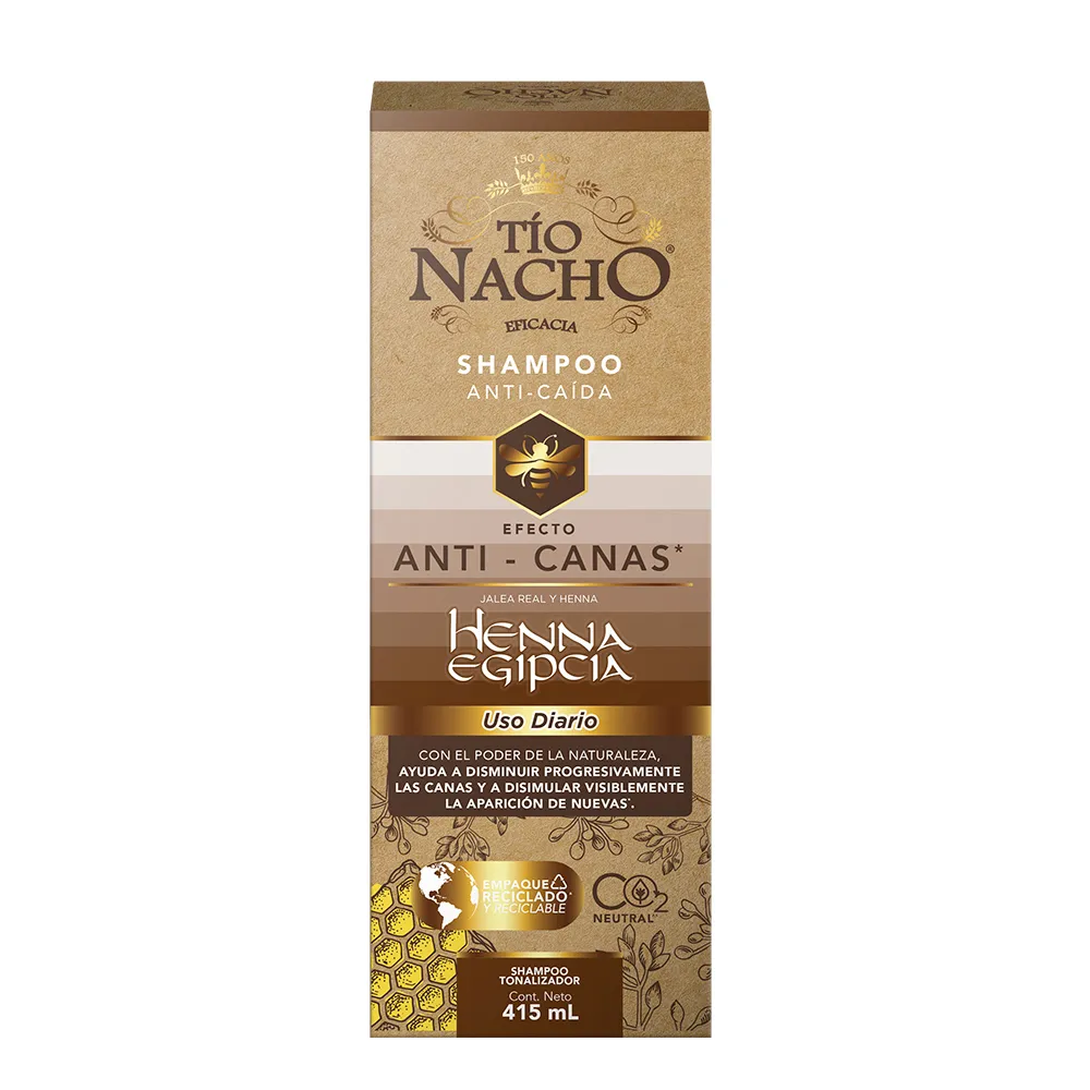 Tío Nacho Shampoo Anti-Canas Con Henna Egipcia