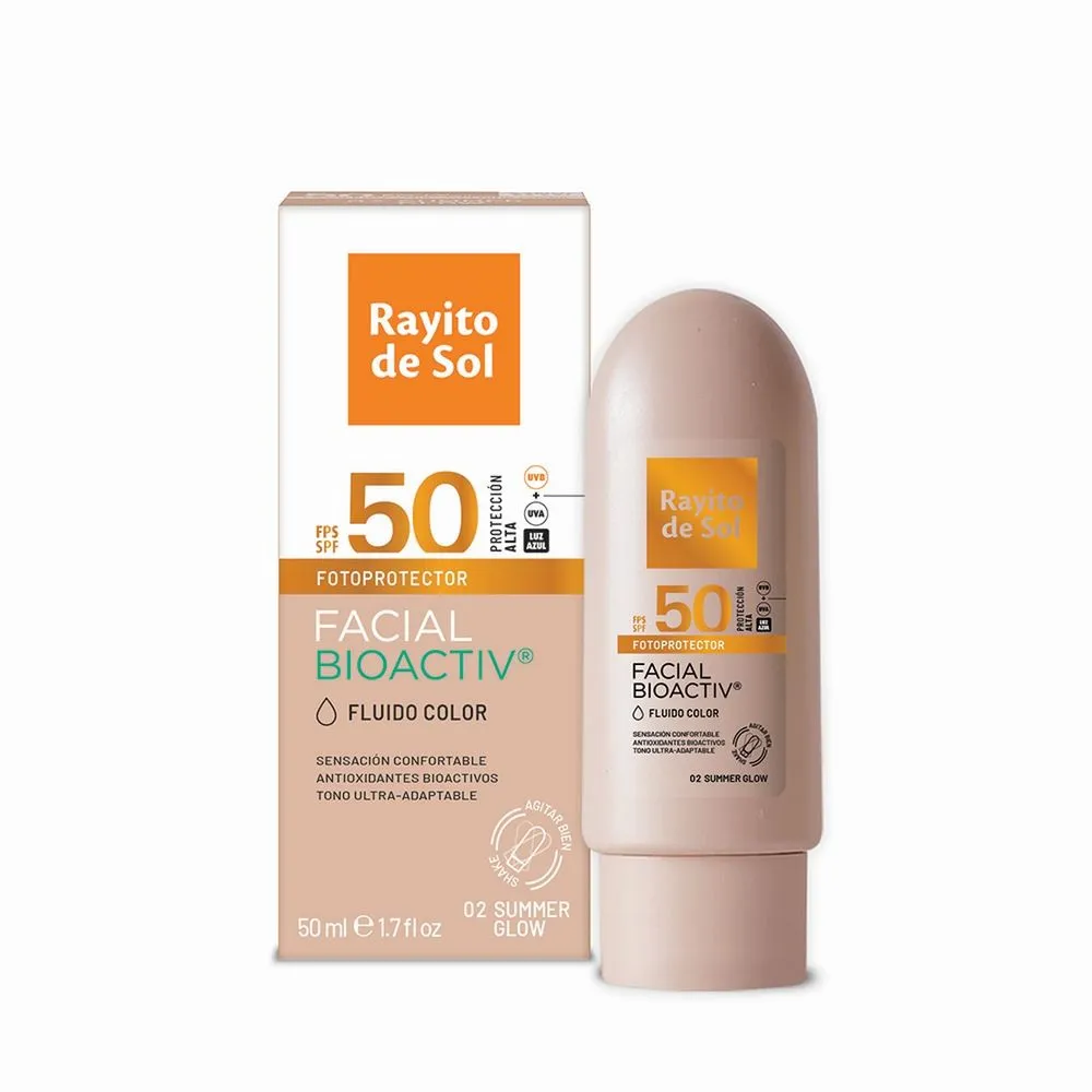 Rayito de Sol Protector Facial Fluido Color Summer Glow Bioactiv FPS 50