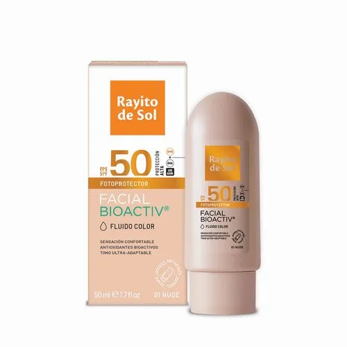 Rayito de Sol Protector Facial Fluido Color Nude Bioactiv FPS 50