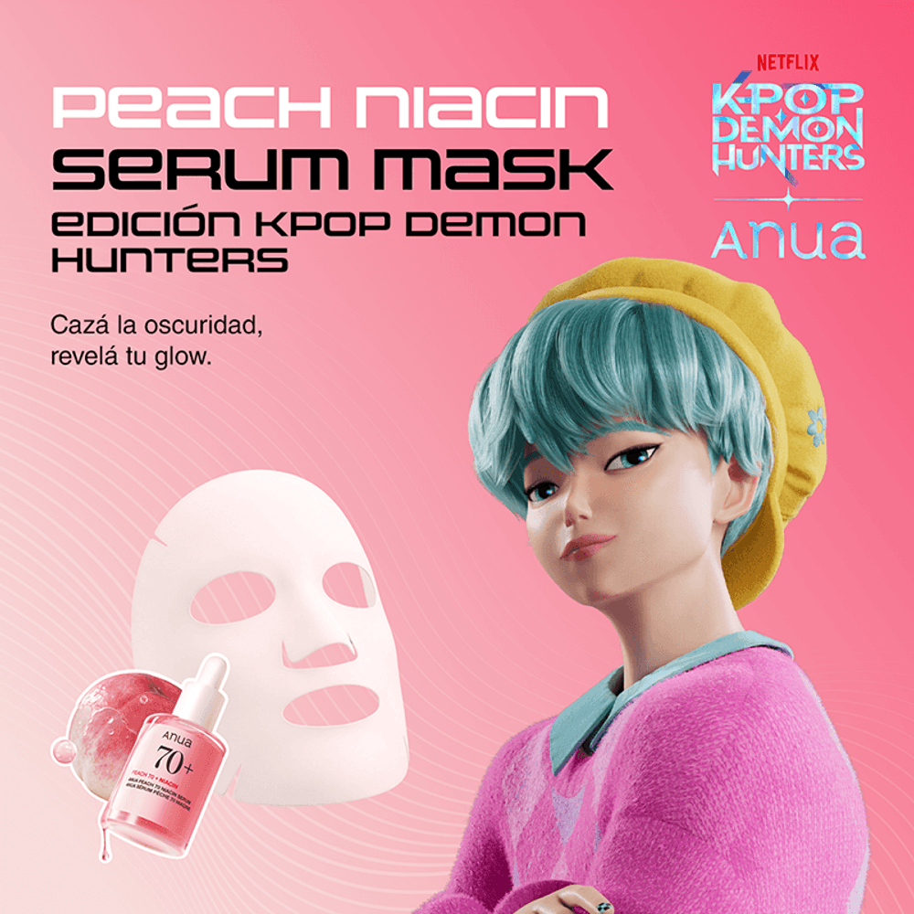Anua Mascarilla Facial Iluminadora Peach 70 Niacin Serum Face Mask