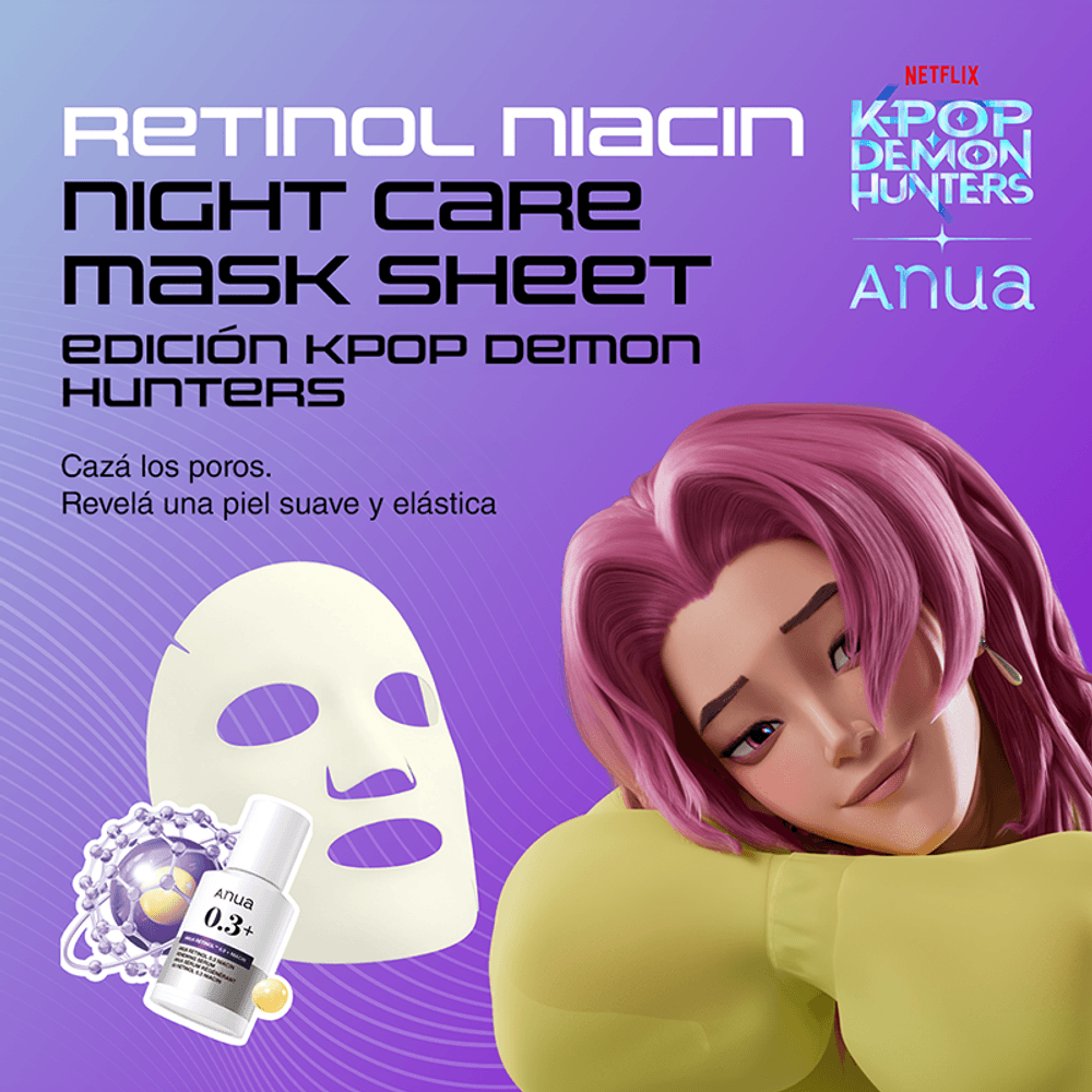 Anua Mascarilla Facial Renovadora Nocturna Retinol Niacin Night Care Mask