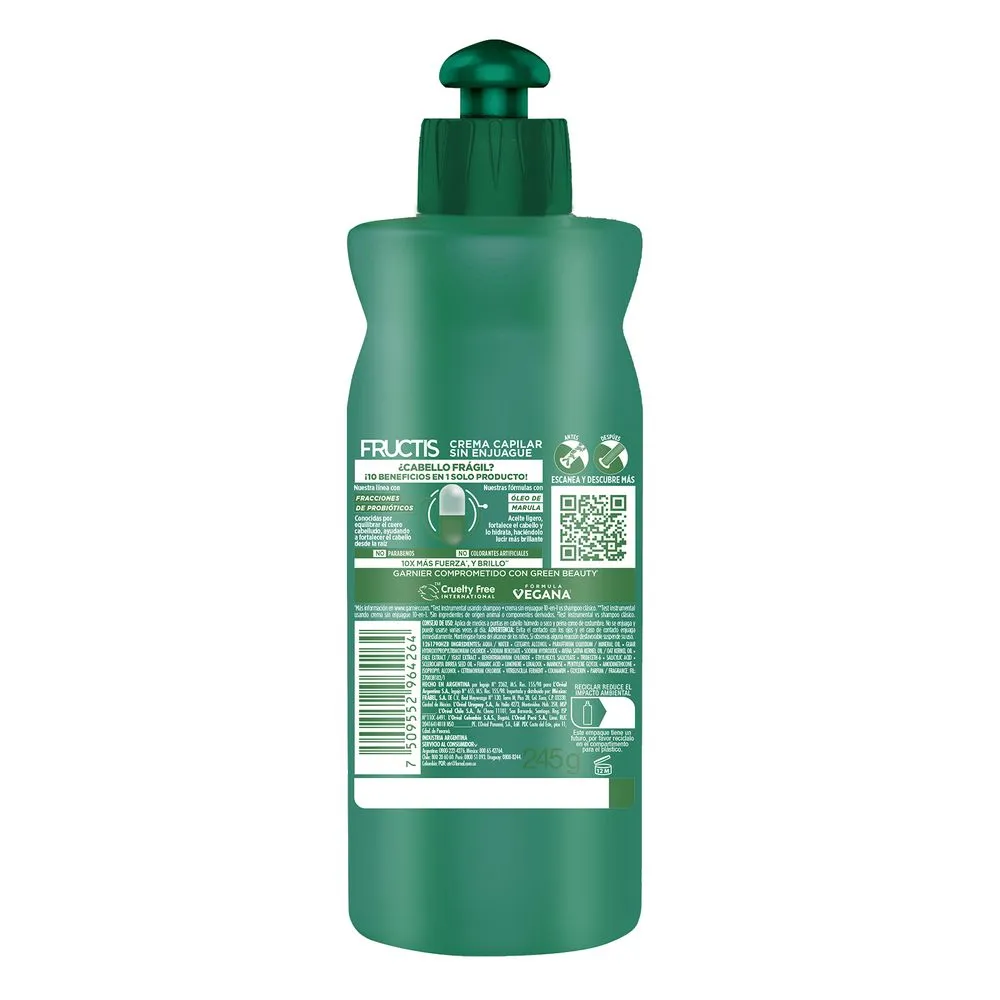 Fructis Crema Para Peinar Fructis Probióticos Fuerza