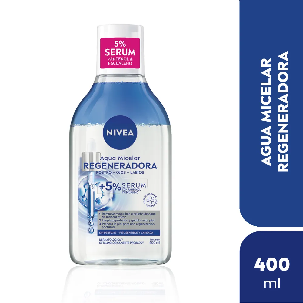 Nivea Agua Micelar Regeneradora Enriquecida Con Sérum Piel Sensible