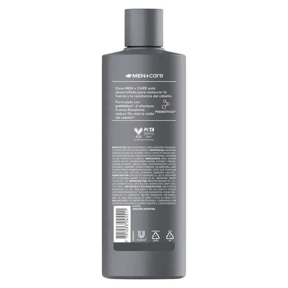 Dove Shampoo DOVE Men 2en1 Fuerza Resistente
