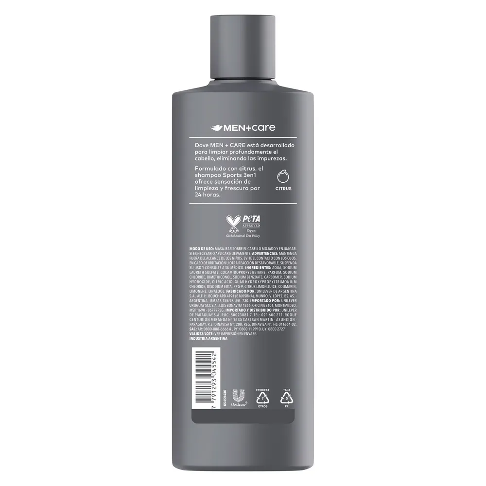 Dove Shampoo DOVE 3en1 Sport Active Fresh
