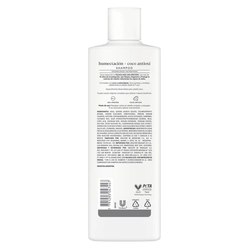 Dove Shampoo Ritual De Reparación Coco Y Cúrcuma