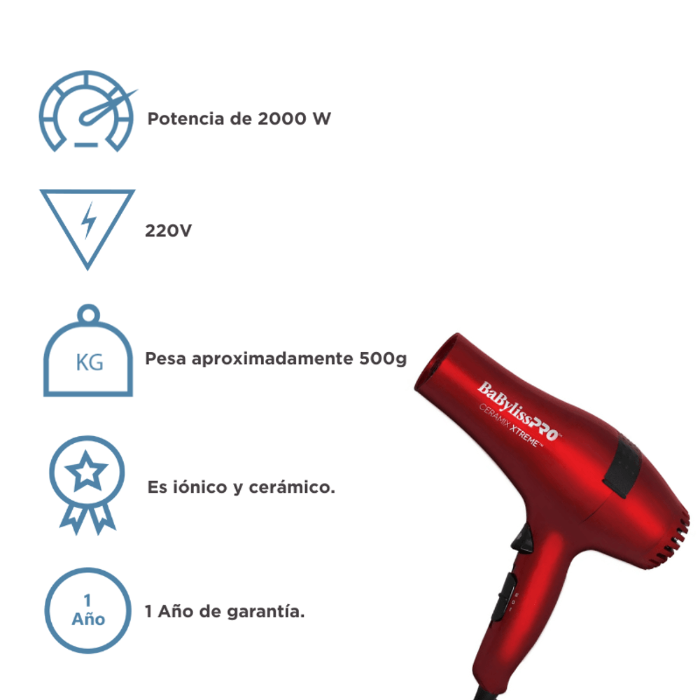 BaByliss Kit Ceramix Xtreme: Secador + Plancha Cerámica 5572