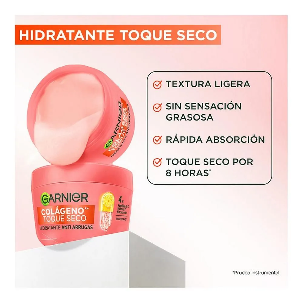 Garnier Hidratante Toque Seco Anti-arrugas con Colágeno y Vitamina C