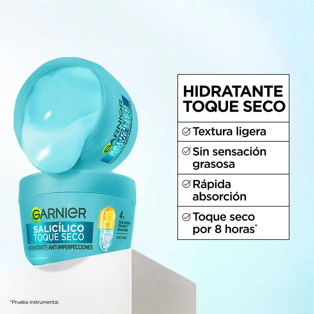 Garnier Hidratante Toque Seco Anti-Imperfecciones con Ácido Salicílico y Vitamina C