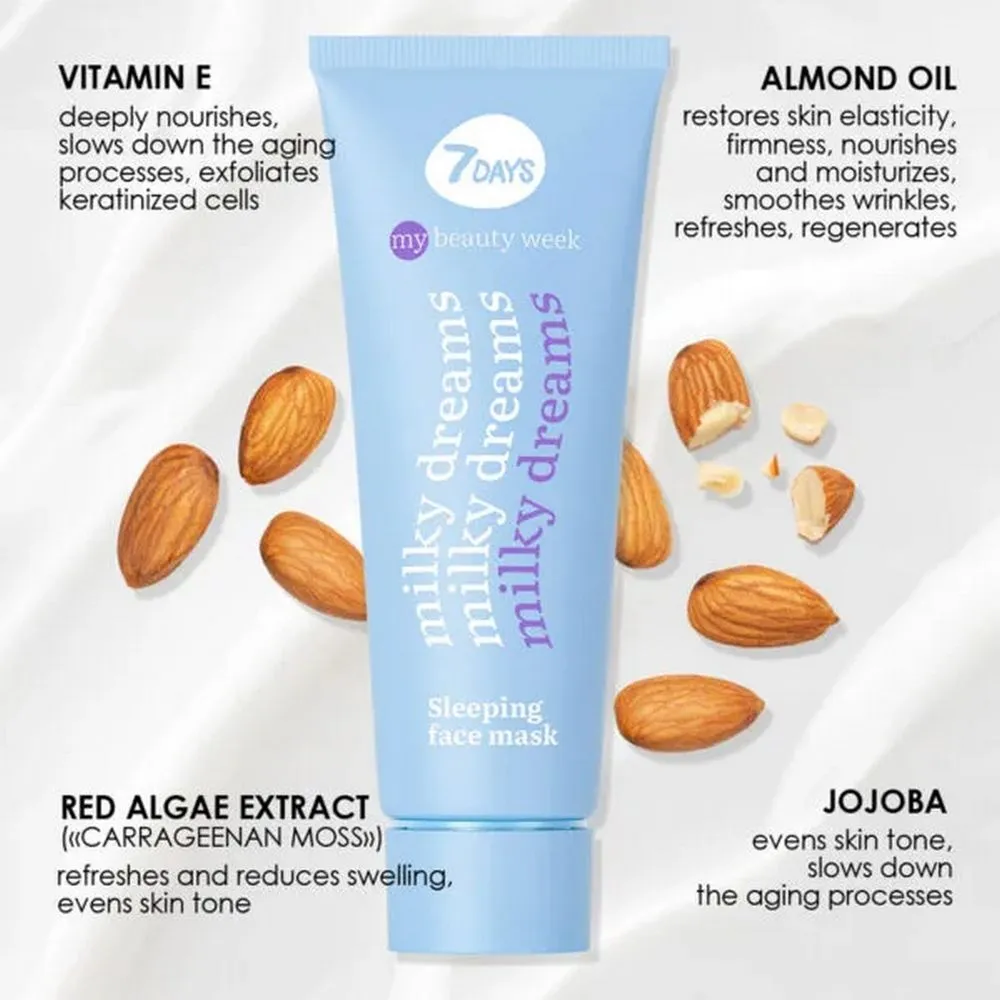 7Days Mascarilla Nocturna Hidratante con Ácido Hialurónico - Sleeping Mask Milky Dreams