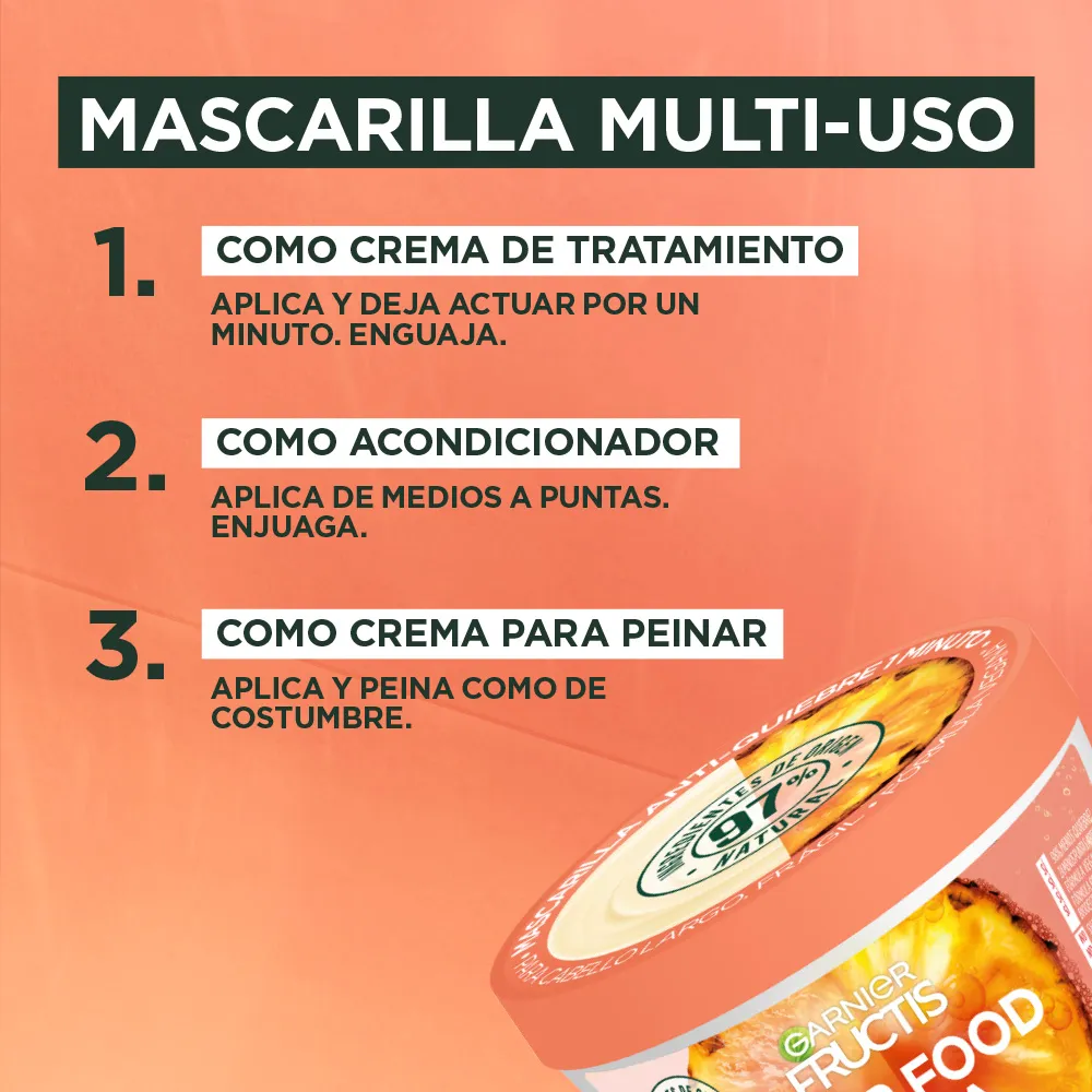 Garnier Mascarilla Fructis Hair Food Ananá