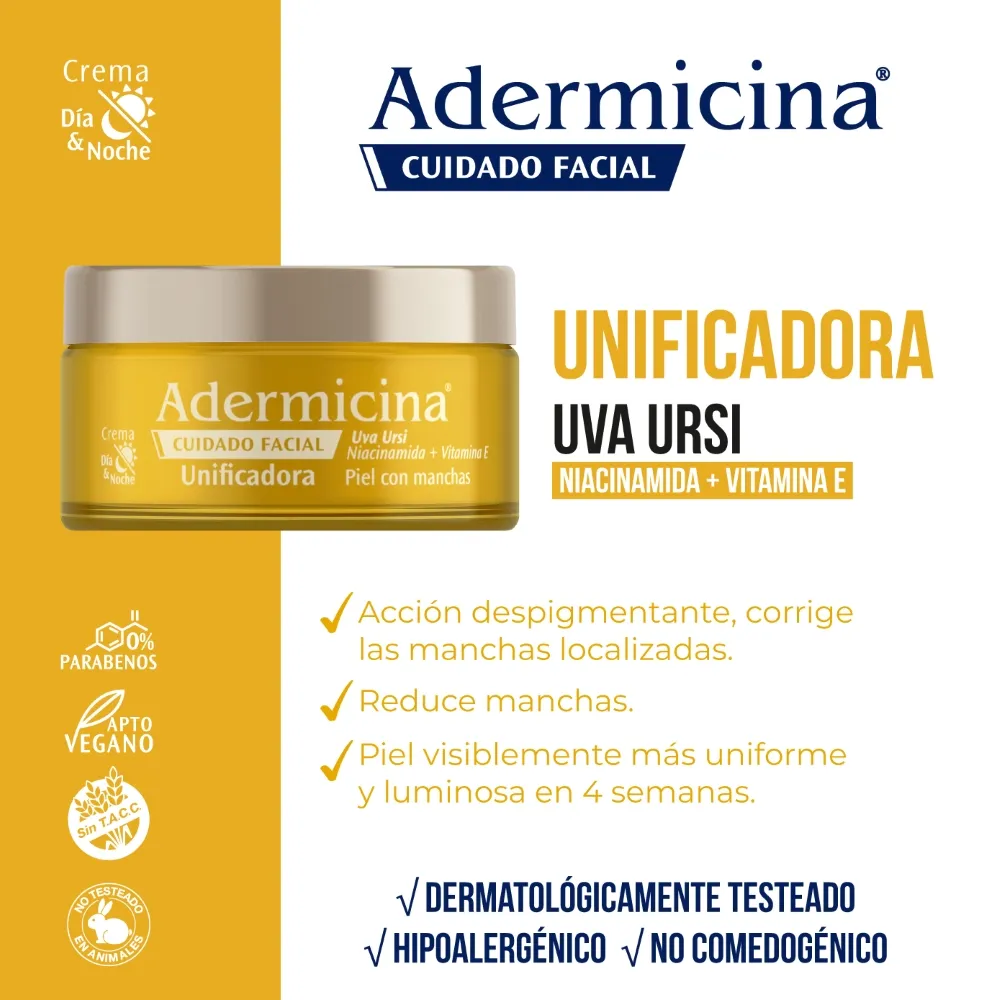 Adermicina Crema Facial Unificadora con Uva Ursi