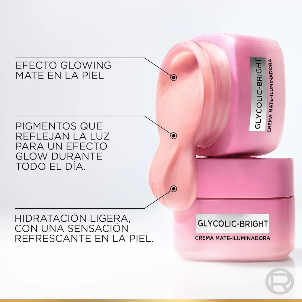 L'Oréal París Crema Mate Iluminadora Glycolic Bright