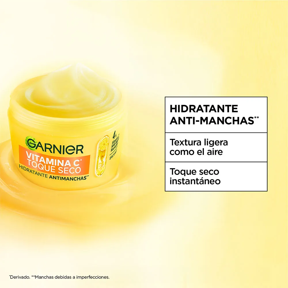 Garnier Hidratante Toque Seco Anti-manchas con Vitamina C y Niacinamida