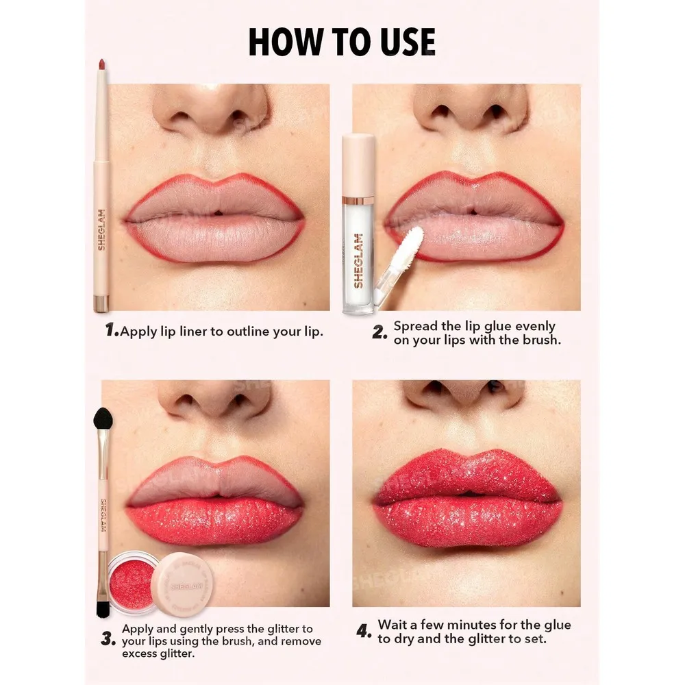 Sheglam Kit de Glitter para Labios Lip Dazzler Glitter Kit