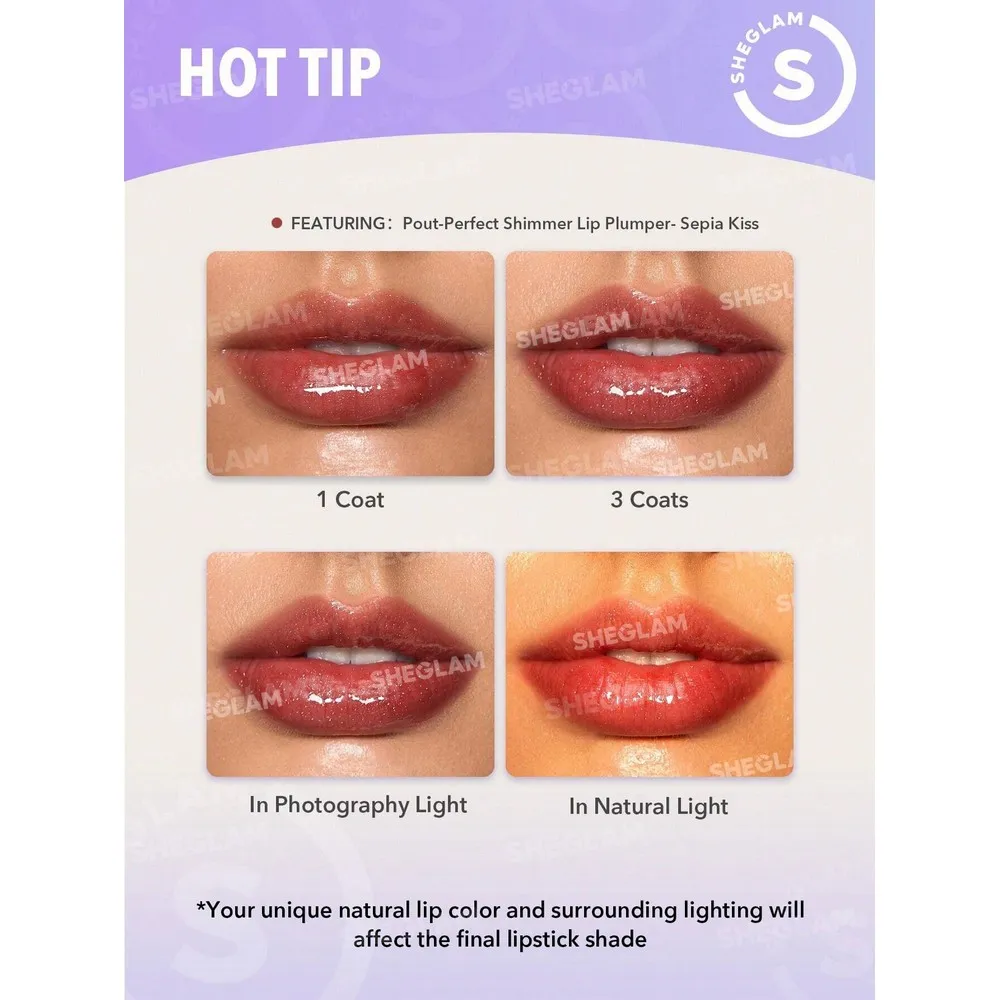 Sheglam Brillo Labial Sólido Voluminizador Pout-Perfect Shimmer Lip Plumper