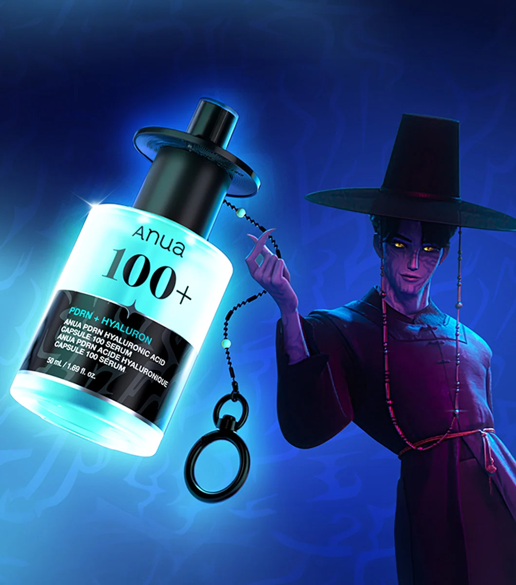 Anua PDRN Sérum Hidratante y Antiage Hyaluronic Acid Capsule 100 Serum 50ml +GAT KEYRING