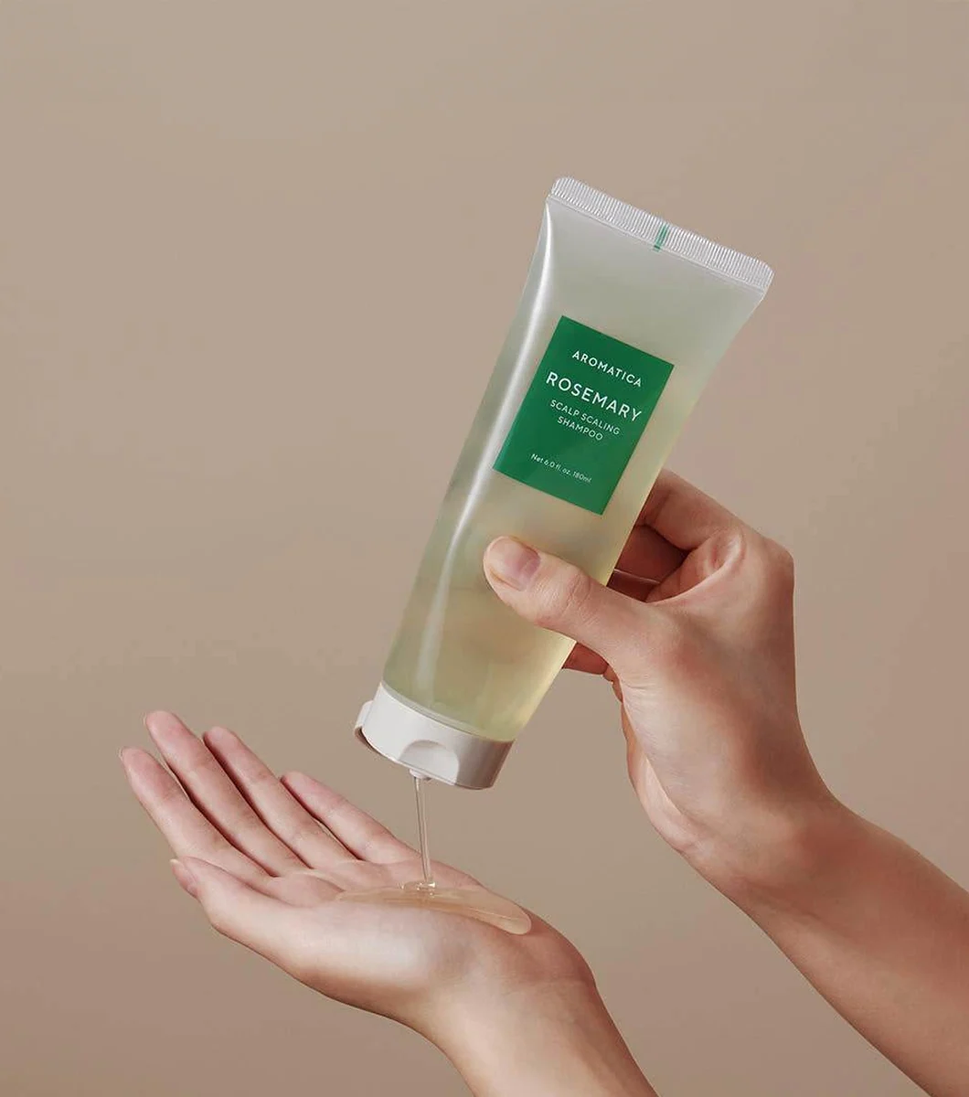 AROMATICA Rosemary Scalp Scaling Shampoo 180ml– Shampoo Exfoliante y Fortalecedor con Romero