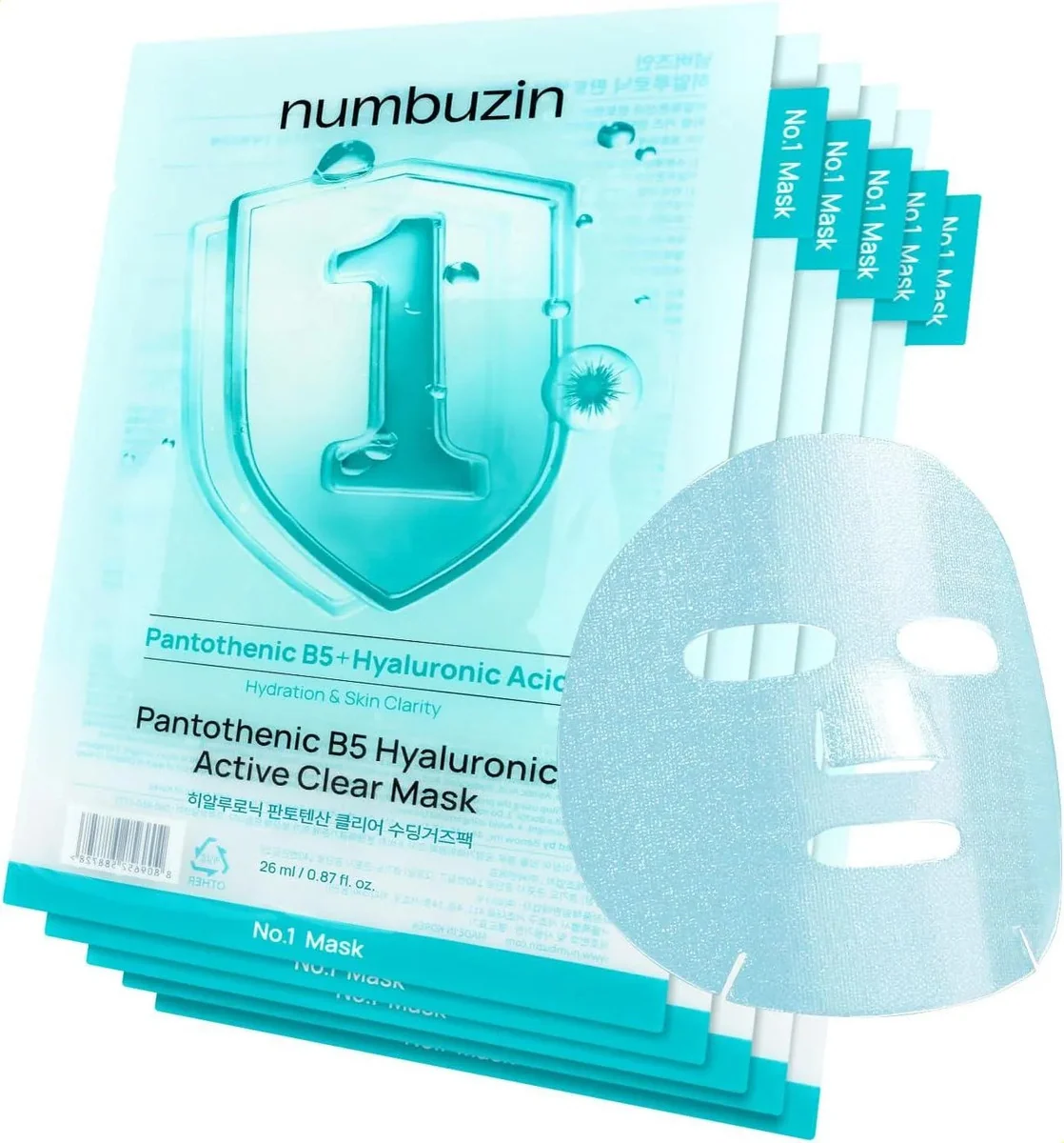 NUMBUZIN No.1 Pantothenic B5 Hyaluronic Active Clear Mask 1u