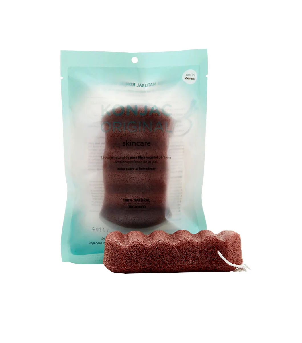 Konjac Original Esponja Corporal Arcilla Roja Francés
