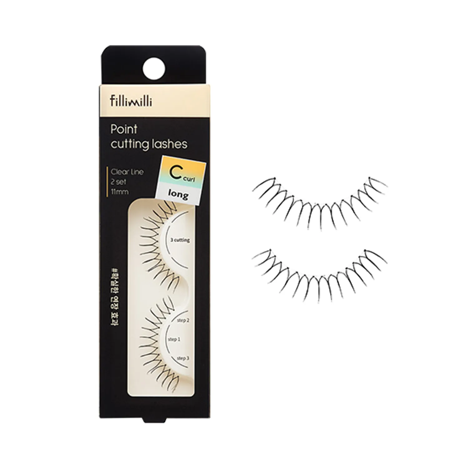FILLIMILLI Point Cutting Lashes 01 Super Long C Curl (11mm)
