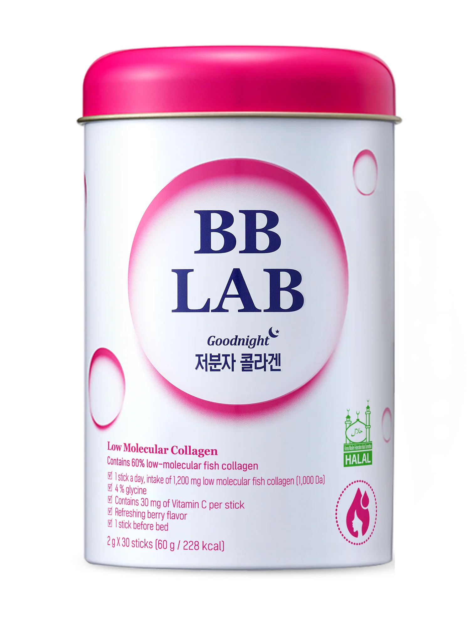 BBLAB Bb Lab Goodnight Low Molecular Collagen Halal Colageno x30